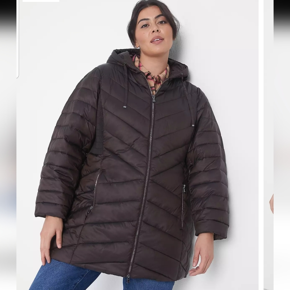 NWT Lane Bryant Prima Packable Ruffer Color Bitter Chocolate Size 18/20 - Picture 2 of 14